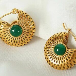Gold plated Earrings Elegant Chunky Hoops